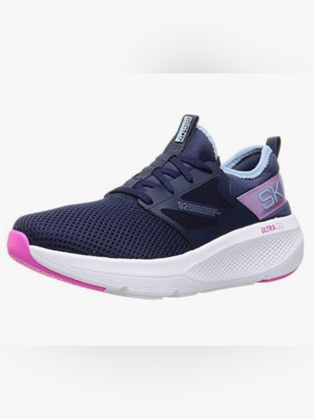 SKECHERS Women’s Go Run Elevate Navy Blue /Pink /White Sneakers Size:8